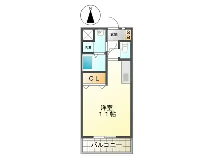 デュエット(ワンルーム/3階)の間取り写真