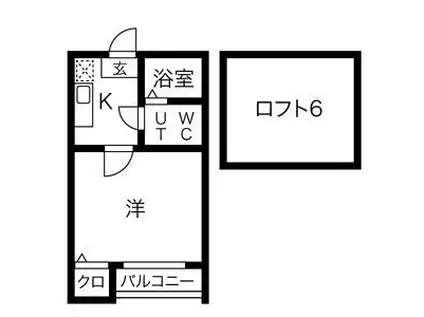 ラピュタ7(1K/2階)の間取り写真