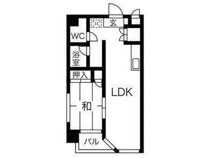 牛越橋ハイツ(1LDK/1階)の間取り写真
