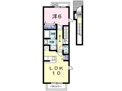 グリーンヒル(1LDK/2階)の間取り写真