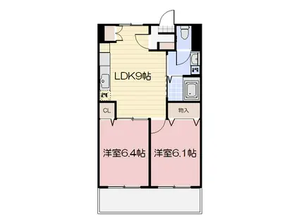 プランドールキノミ(2LDK/2階)の間取り写真