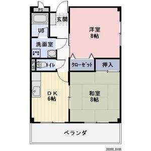 ＪＲ中央線 上諏訪駅 徒歩69分 4階建 築27年(2DK/3階)の間取り写真