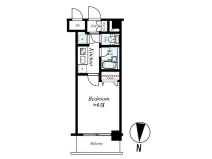 L-FLAT高輪台(1K/3階)の間取り写真