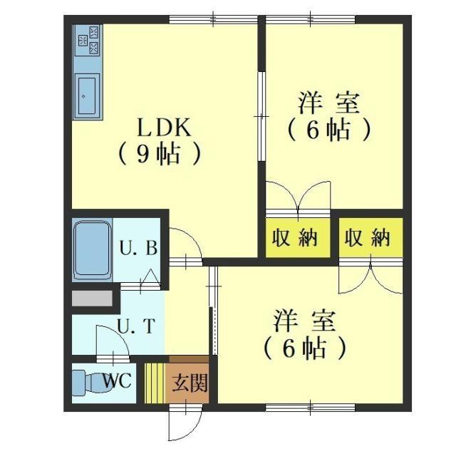 パレーシャル(2LDK/2階)の間取り写真