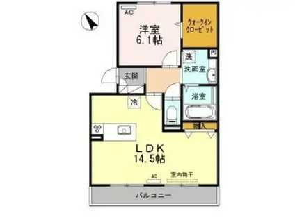 モン・ブラン(2DK/2階)の間取り写真