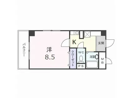 エトワールブリヤン(1K/1階)の間取り写真