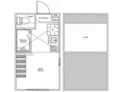 スマイルホーム王子(ワンルーム/2階)の間取り写真