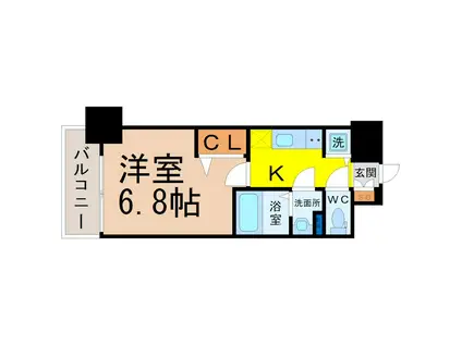 プレサンス千種アイル(1K/4階)の間取り写真