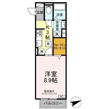 セレスティア黒野(1K/1階)の間取り写真