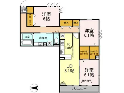 エイジス湘南(3LDK/3階)の間取り写真