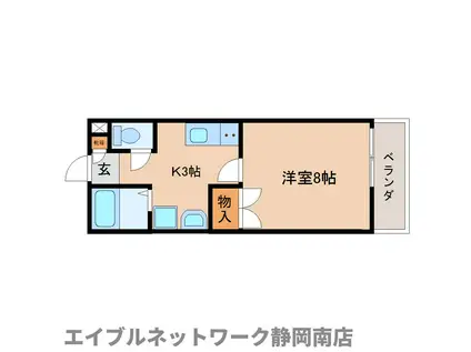 クレシェンド中屋敷(1K/3階)の間取り写真