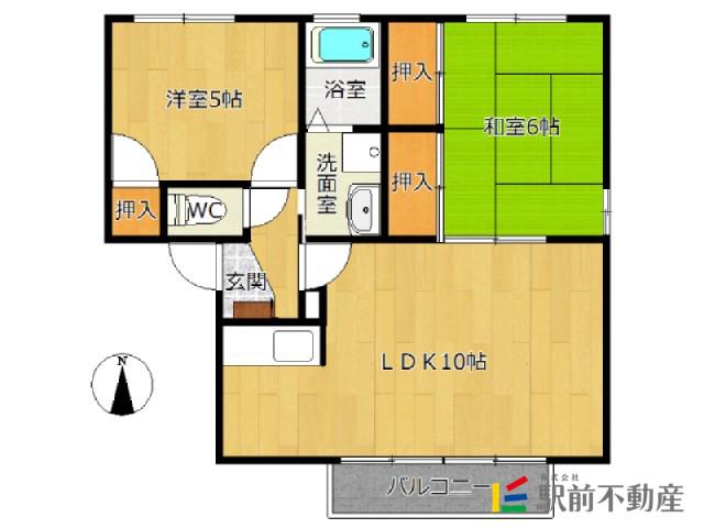 ファミール大藤A棟(2LDK/1階)の間取り写真