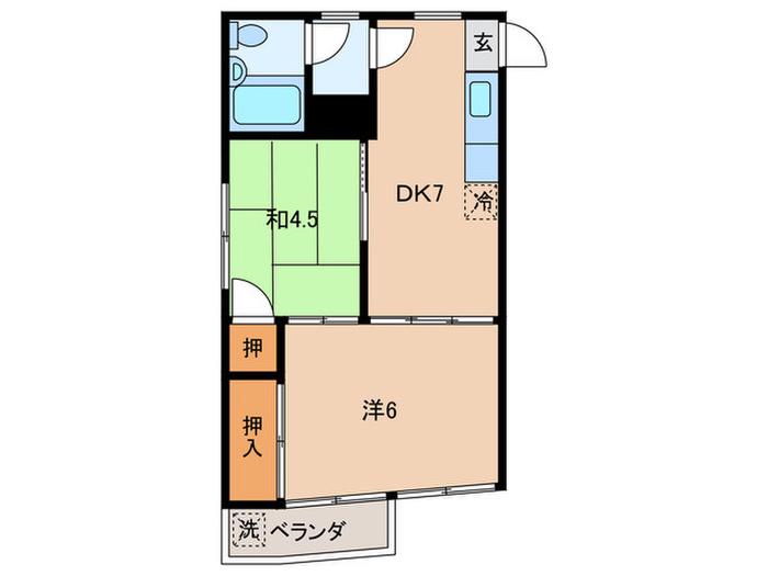 光ハウス(2DK/3階)の間取り写真