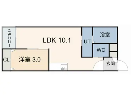 WARREN NAKASHIOTAI(1LDK/3階)の間取り写真