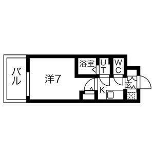 エスリードレジデンス大阪難波(1K/13階)の間取り写真