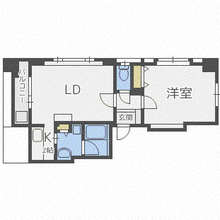 ノヴァ大通II(1LDK/5階)の間取り写真