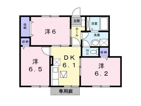 コンフォートテラス(3DK/1階)の間取り写真