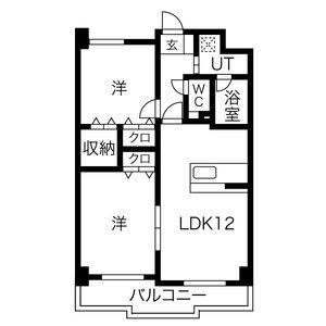 ヴィラ・ヴェール(2LDK/2階)の間取り写真
