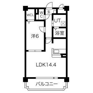 サプリーム苧ヶ瀬(1LDK/2階)の間取り写真