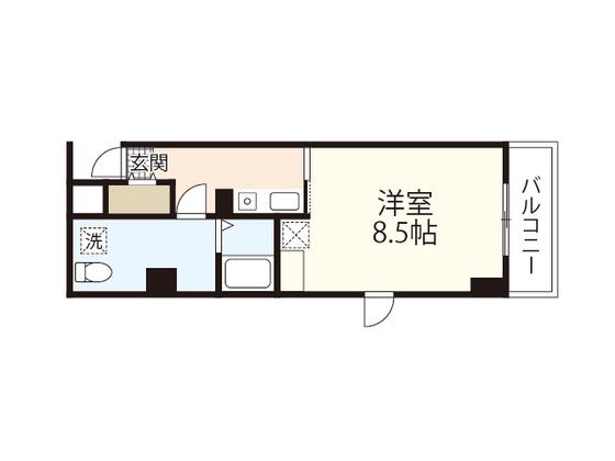 LA SHANTI 本川 (1K/6階)の間取り写真