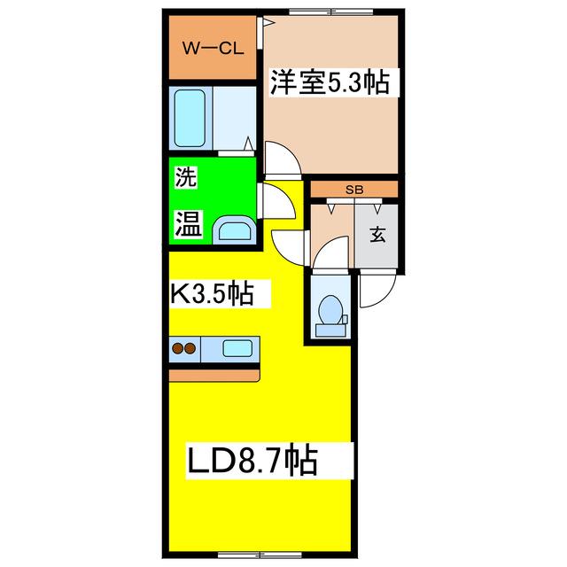 AQUA TERRA(1LDK/1階)の間取り写真