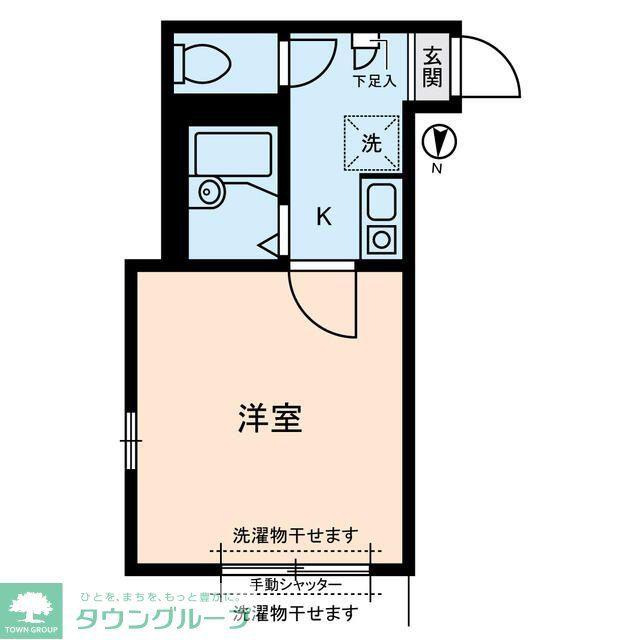 ガーデンスクエア笹塚(1K/1階)の間取り写真