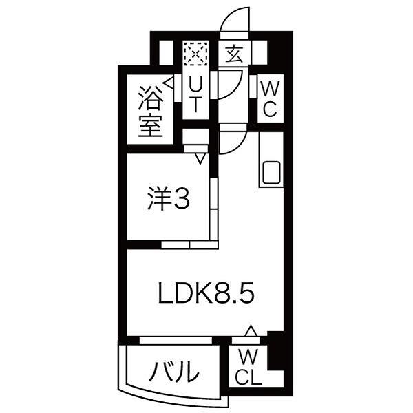SEST新大阪(1LDK/9階)の間取り写真