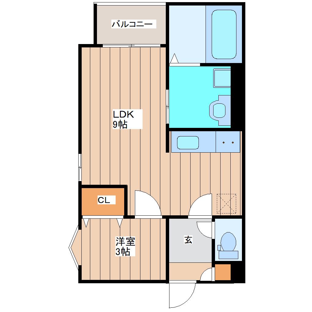 REGALEST荒井(1LDK/2階)の間取り写真