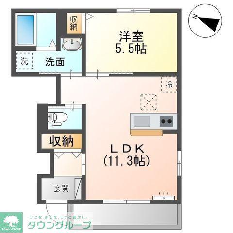 マルベリーガーデン(1LDK/1階)の間取り写真