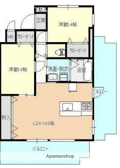 J.FEEL高千穂通(2LDK/10階)の間取り写真