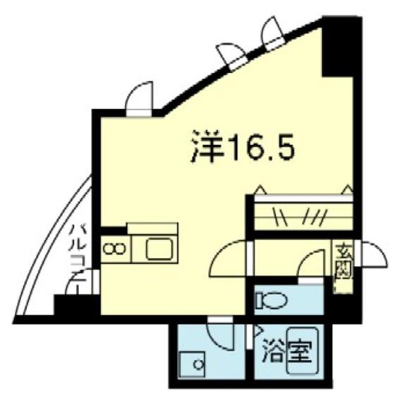 GR夢飾人(ワンルーム/4階)の間取り写真