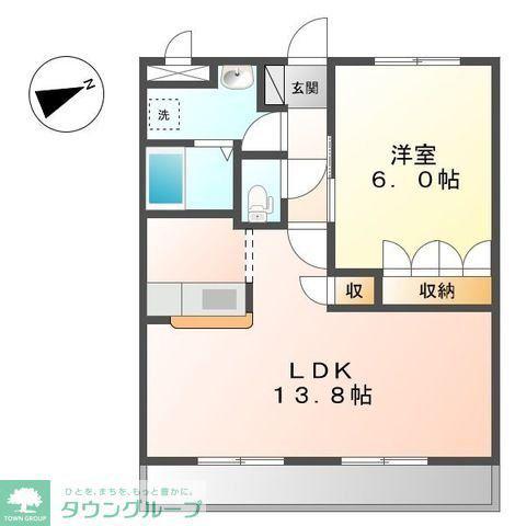 TIARA(1LDK/1階)の間取り写真