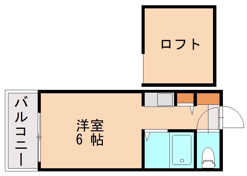 コーポ舎Ⅱ(1K/2階)の間取り写真