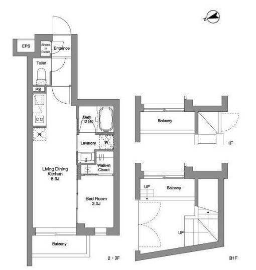 ORME COURT YOTSUYA(1LDK/B1階)の間取り写真