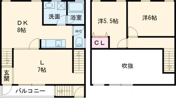 CASA・エス(2LDK/1階)の間取り写真