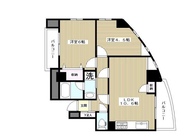 サンアーク西浦和ビル(2LDK/5階)の間取り写真