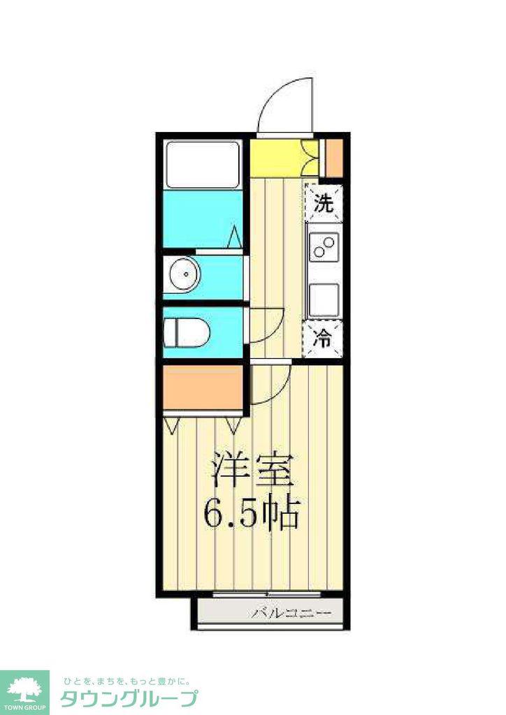 アーカスKVI(1K/1階)の間取り写真