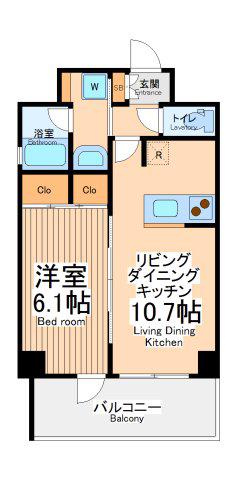 ラリーズ(1LDK/7階)の間取り写真