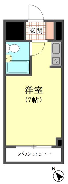 ビッグフォレスト町田(ワンルーム/1階)の間取り写真