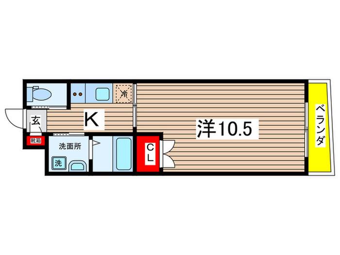 MTマンション(1K/2階)の間取り写真