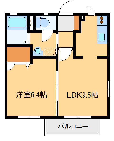 アマンジオA(1LDK/1階)の間取り写真