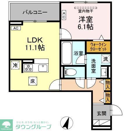 ビスタレイルウェイ八田(1LDK/1階)の間取り写真