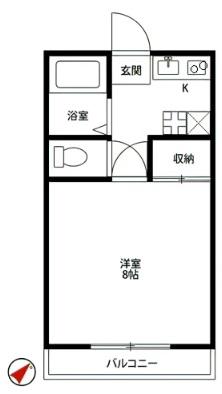 アムールHASHIMOTOI(1K/3階)の間取り写真