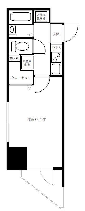 シンシア西早稲田(1K/8階)の間取り写真