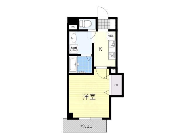 みおつくし岸里Ⅲ(1K/6階)の間取り写真