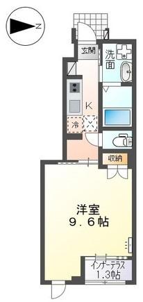 スターテラス南畝(1K/1階)の間取り写真