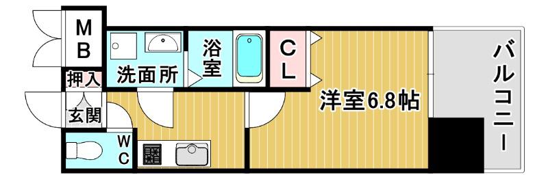 LIVE FLAT TSUKAMOTO(1K/2階)の間取り写真