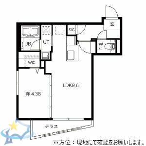 NORDESTA旭ヶ丘(1LDK/1階)の間取り写真