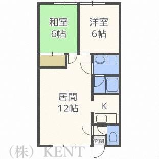 宮の沢3.5ハイツ(2LDK/2階)の間取り写真