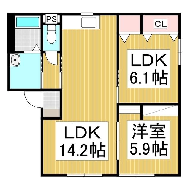 パストラルヒルB(3DK/1階)の間取り写真